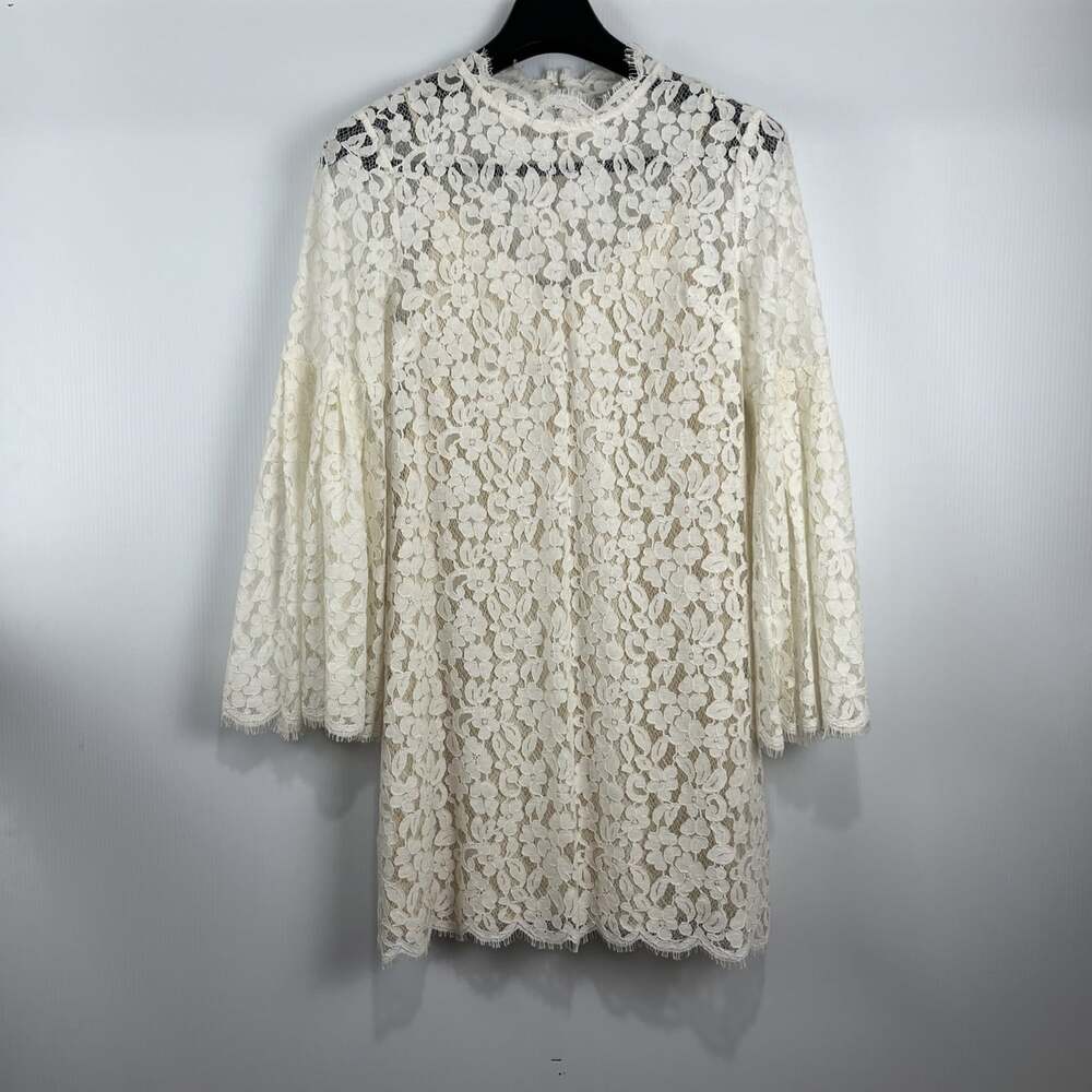 Endless Rose Off-White Bell Sleeve 7Os-Style Shift Dress Women’s Size S